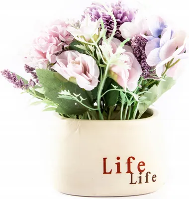 Produktbild von Kunstblume Deko 19cm - Realistische Kunstpflanze im Topf - Pflegeleichte Tischdeko für Zuhause