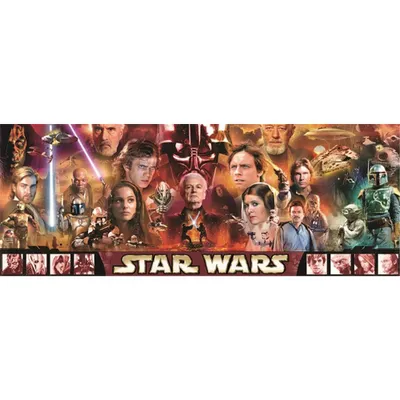 Produktbild von 1000 Teile Ravensburger Puzzle Panorama Star Wars Legenden 15067