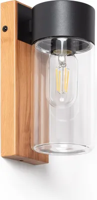 Produktbild von Wandleuchte Außen Edelstahl und Glas Isoba Schwarz