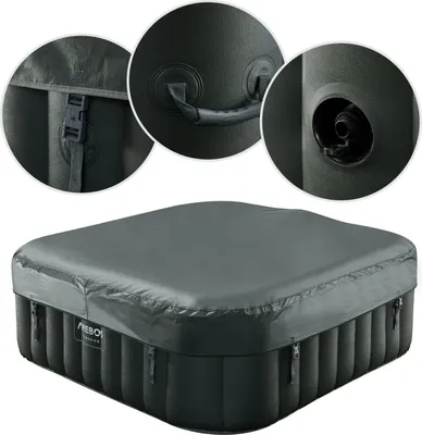 Produktbild von AREBOS Spa Whirlpool 6 Personen | 185x185 cm, 130 Düsen, LED & Bubble Massage