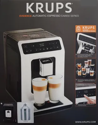 Zdjęcie produktu dla Krups Evidence EA8918, Ekspres do espresso, 2,3 l, Ziarna kawy, Wbudowany młynek, 1450 W, Czarny