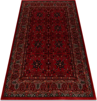 Produktbild von Wollteppich KASHQAI 4302 300 Blumen, Rahmen rotwein  rot 240x340 cm