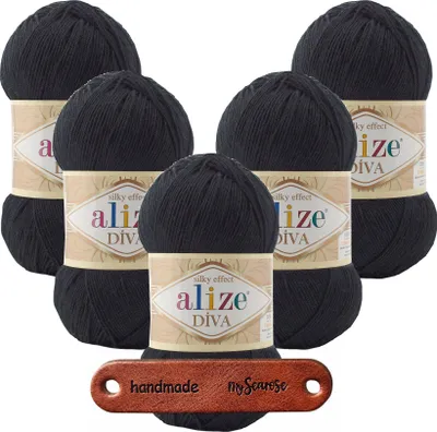 Produktbild von 5 x ALIZE Diva 60 Black mit Label
