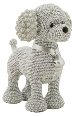 Obrázok produktu pre Mauro Ferretti dekoratívna figúrka pes pudel Sparky 15x9,5x15 cm strieborná