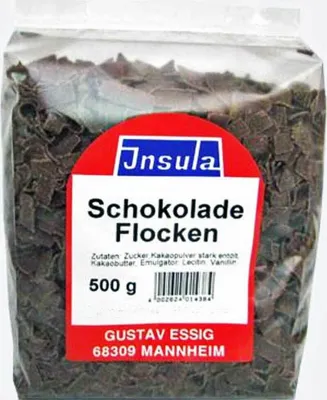Produktbild von Insula Schokolade Flocken zum Back und streuseln Inhalt 500g