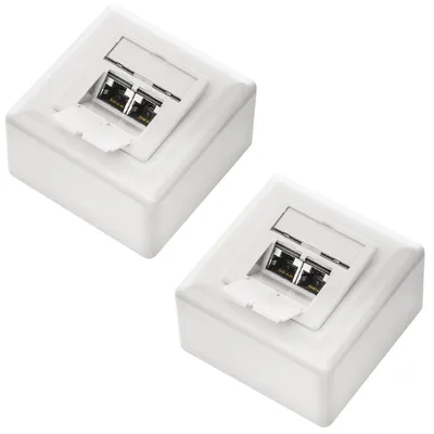 Produktbild von deleyCON MK1564, Weiß, Schraubenlos, Jede Marke, RJ-45, 80 mm, 80 mm