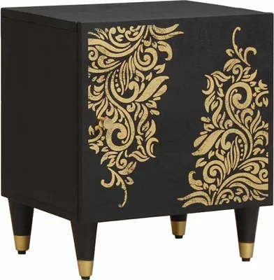 Image de Cabinet de chevet avec porte Noir 40 x 33 x 46 cm