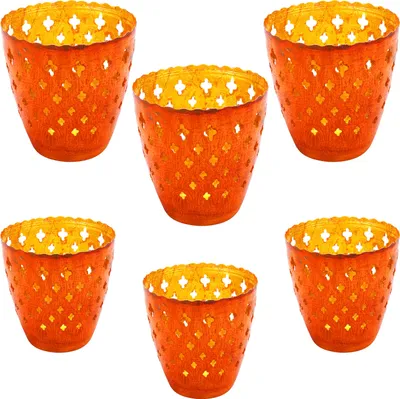 Image de lot de 6 photophores de jardin orientaux Grille Mateo