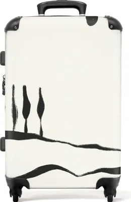 Produktbild von NoBoringSuitcases.com® Großer Koffer - Landschaft - Abstrakt - Schwarz und weiß - Kombinationsschloss TSA - Hartschalen Trolley 4 Rollen - 72 liter - Reisekoffer - 66 cmKoffer Mittelgroß 67x43x25 cm, 72L,