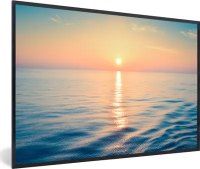Produktbild von MuchoWow® MuchoWow® Gerahmtes Poster Sonne - Meer - Farben 60x40 cm - Poster mit zchwarzem Bilderrahmen - Printing - Wanddeko Schlafzimmer
