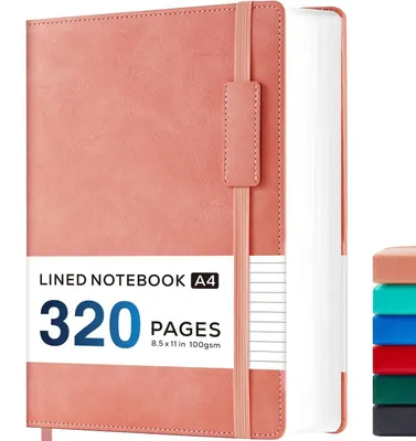 Produktbild von Notizbuch A4 Liniert Rosa 320 Seiten 100 g/m² Papier Hardcover 21,5 x 28 cm