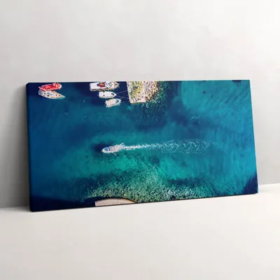 Produktbild von Boote auf dem Meer – Leinwandbild Wandbild – 100x50 cm – Leinwandbilder – Wandbilder – Schlafzimmer – Flur