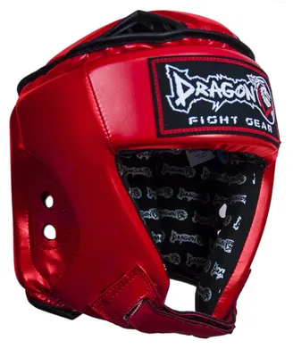 Productafbeelding van Dragondo 11785-P Hoofdbescherming voor kickboksen & Muay Thai – Gesloten boksh helm met wang- en hoofdbescherming, CE-gecertificeerd, zwart/rood/blauw (rood, maat M)