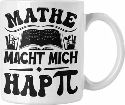Produktbild von Trendation - Mathe-Lehrer Tasse Geschenkidee Mathe Macht Mit Happy Mathe-Liebhaber Geschenk Geburtstag Weihnachten Mathestudent (Weiß)