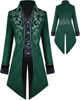 Produktbild von Vintage-Steampunk-Herrenjacken im Gothic-Stil mit Reverskragen und Knopfverschluss