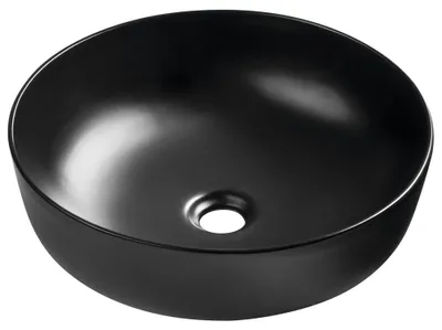 Produktbild von RONDEA Keramik-Waschtisch zum Aufsetzen Durch. 41cm, Schwarz matt