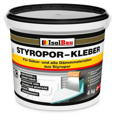 Produktbild von Isolbau Styropor-Kleber - 4 kg Eimer Kleber für Dekor- & Dämm-Materialien aus Styropor
