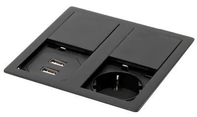 Obrázek produktu pro Kuchyňská zásuvka VersaHIT, 2x USB A, vestavěná kuchyňská zásuvka IP54