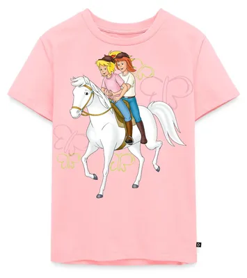 Produktbild von Spreadshirt Bibi Und Tina Reiten Auf Stute Sabrina Kinder Premium T-Shirt, 98/104 (2 Jahre), Rosa