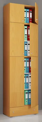 Produktbild von VCM XXL Büroschrank mit 5 Fächern mit Aufsatz und Schublade | moderner Aktenschrank mit Drehtüren | Maße ca. H. 240 x B. 70 x T. 39 cm – Lona 5-Fach