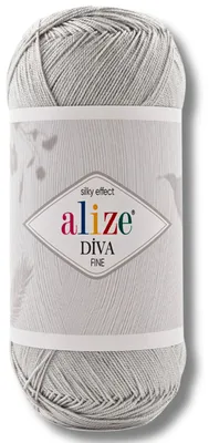 Productafbeelding van Alize 1x 100g Diva Fine wol, effen kleur, geschikt voor haken en breien (duifgrijs - 168)