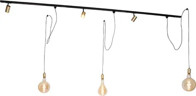 Produktbild von QAZQA - Modern Modernes Schienensystem I Spotlight I Deckenspot I Deckenstrahler I Strahler mit 3-flammig Spotbalken Spot I Spotlight I Deckenspot I Deckenstrahler I Strahler I Lampe I Leuchten und 3-