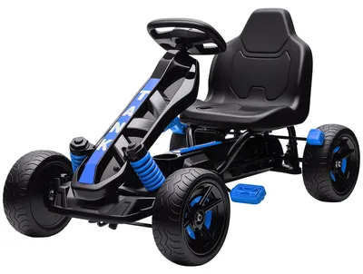 Immagine prodotto di Go-kart a pedali per bambini dai 3 ai 6 anni, con freno e pneumatici in EVA | Colore: blu, nero