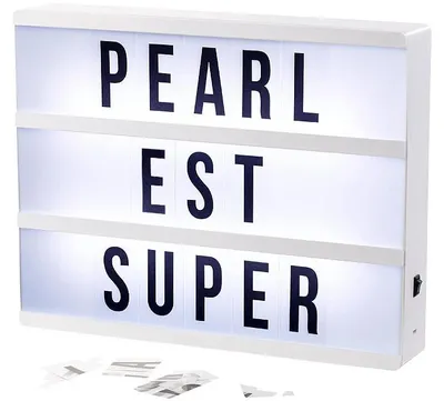 Image de Boîte d'affichage lumineuse personnalisable - 3 lignes - Cadre blanc