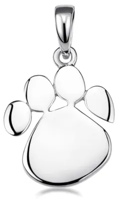 Produktbild von MATERIA Kettenanhänger Pfote Silber 925 - Damen Kinder Halsschmuck Tier Tatze rhodiniert mit Halskette #KA-200