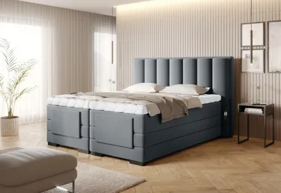 Obrázek produktu pro Manželská polohovací postel 180x200 VERION - tmavě šedá 1