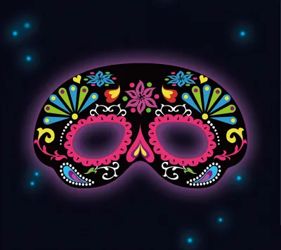 Produktbild von Bunt-Leuchtende Totenkopf Maske