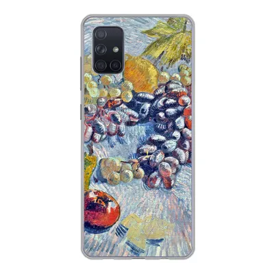 Produktbild von MuchoWow® Handyhülle Schutzhülle Hülle für Samsung Galaxy A71 Weintrauben, Zitronen, Birnen und Äpfel - Vincent van Gogh Silikon Softcase Handy Hülle - Kartenbesitzer