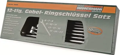 Obrázek produktu pro BRÜDER MANNESMANN GREEN LINE M19652 Sada kombinovaných klíčů 12 kusů
