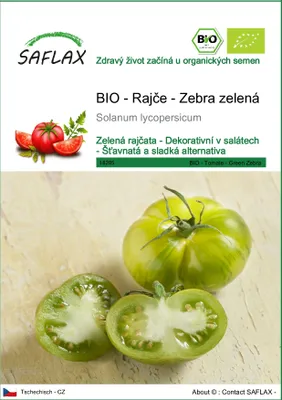 Obrázek produktu pro SAFLAX - BIO - Rajče - Zebra zelená - Solanum lycopersicum - 10 Semena