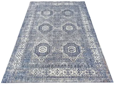 Obrázok produktu pre Kusový koberec 120x170 cm FRANCO s ornamentmi - modrý / biely