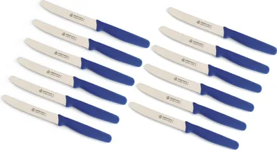 Produktbild von Marsvogel | Tischmesser | 12 Stück | blau | blaue PP-Griffe | Tafelmesser Menümesser