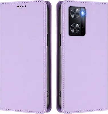 Image de Housse de téléphone portable pour Oppo A57e/A57s/A57 4G/A77s/A77 4G, Cuir synthétique Housse à rabat antichoc Housse magnétique avec support Violet