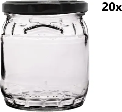 Obrázok produktu pre Dóza na varenie 425 ml GURKEN číra 20 ks VČETNE čiernych viečok, počet kusov v balení: 20