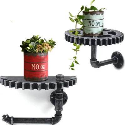 Obrázek produktu pro 2x Průmyslový nástěnný regál Regály ze železné trubky