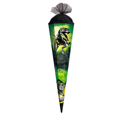 Produktbild von ROTH Geschenk-Schultüte klein Robo-Rex 50 cm eckig Tüllverschluss Zuckertüte Schulanfang