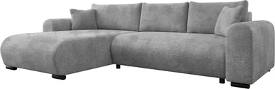 Produktbild von MIRJAN24 Ecksofa Merkos, Wohnzimmer L-Form mit Bettkasten und Schlaffunktion, Holzkonstruktion, Seite universal (Farbe: Wave 15)