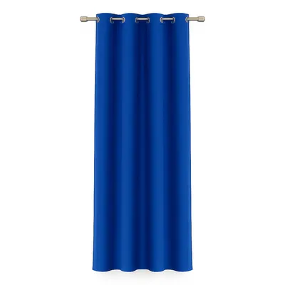 Zdjęcie produktu dla Niebieska zasłona 140 x 175 cm z oczkami – zasłona nieprzezroczysta z mikrosatynu (100% poliester), przepuszczająca światło, łatwa w pielęgnacji i zachowująca swój kształt