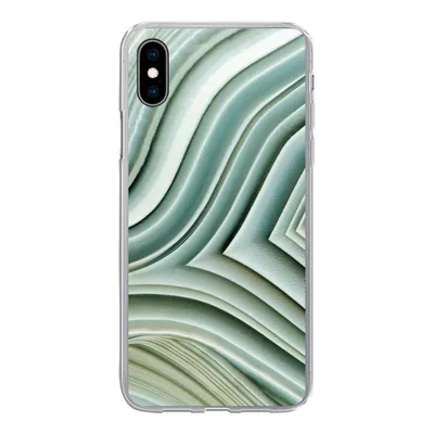 Produktbild von MuchoWow® Handyhülle Schutzhülle Hülle für iPhone Xs Naturstein - Abstrakt - Grau Silikon Softcase Handy Hülle - Handytasche
