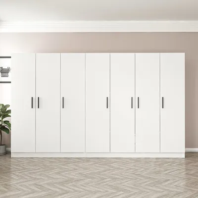 Obrázek produktu pro Skye Decor, Kale - 3809, šatní skříň, bílá, 100 % MELAMÍNEM potažené desky, 315 x 52 x 210 cm