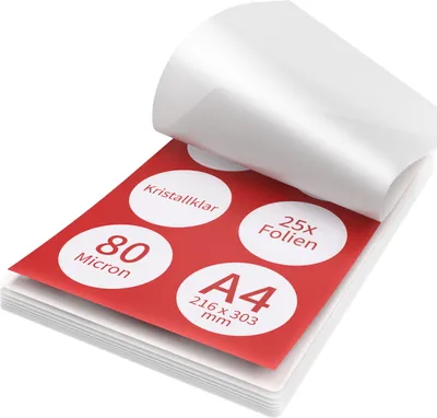 Produktbild von ACROPAQ Laminierfolien A6 - 100 mic, 100 Stück, Glaenzend, , Abgerundete Ecken, Geeignet für Bastelmaterial und Beschilderungen - 18016