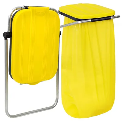 Produktbild von Müllsackhalter Wandhalterung Abfallsackhalter Wallfix Gelb 120 bis 130 l mit Deckel für Mülltrennung Werkstatt Garten