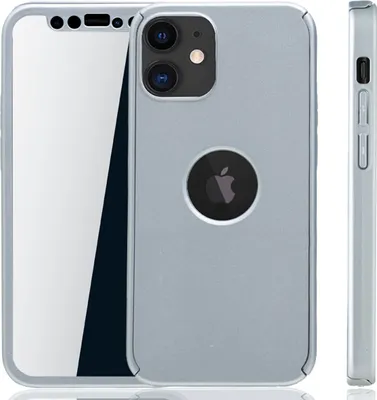 Produktbild von Handyhülle Schutzhülle für Apple iPhone 12 Mini Full Case Cover Displayschutz 360 Silber