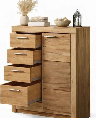 Produktbild von Highboard 91x42x115 Anrichte Schubladenkommode Kernbuche teilmass #824