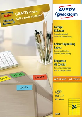 Immagine prodotto di Avery - Etiketten - Gelb - A4 (210 x 297 mm) - 100 Stck. 24) (3451)