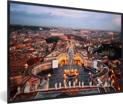 Produktbild von MuchoWow® Gerahmtes Poster Rom - Platz - Stadt 60x40 cm - Poster mit Schwarzem Bilderrahmen Wandposter Rahmen Foto Bilder - Printing - Wanddeko Schlafzimmer
